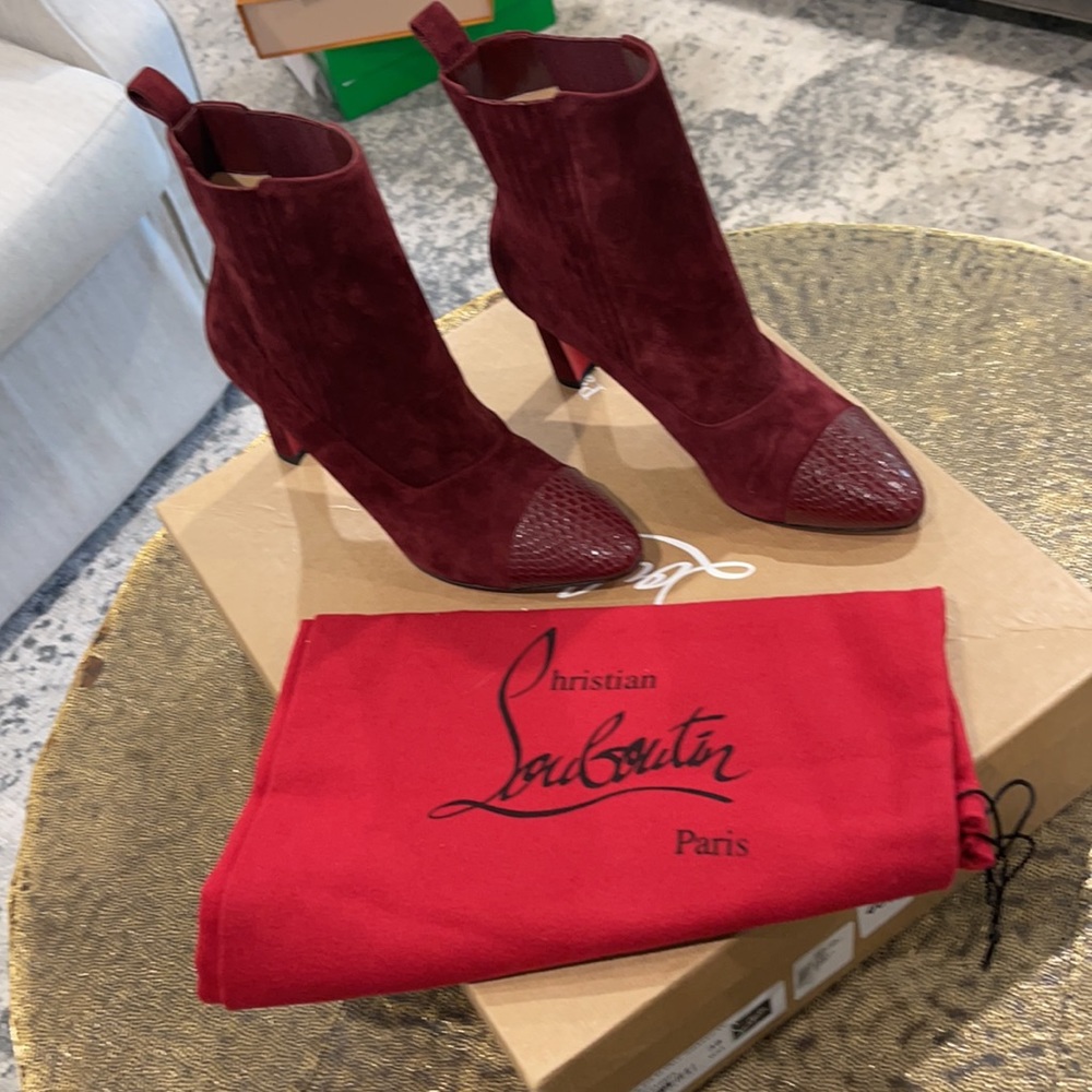 CHRISTIAN LOUBOUTIN Me in the 90s Burgundy Boot 38 - Picture 5 of 12
